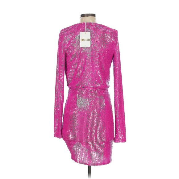 Show Me Your Mumu Party Hop Pink Disco Sequins Mini Dress M NWT - Picture 5 of 9